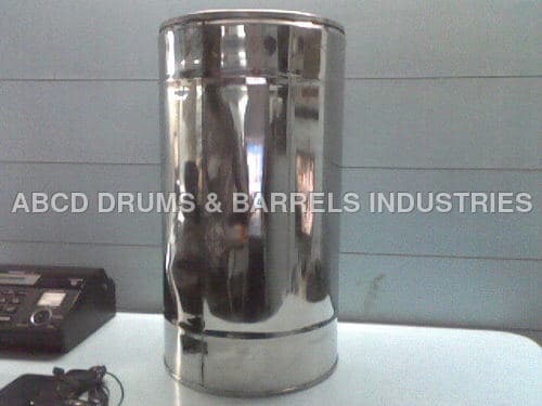 50 litre stainless steel drum, ISO certified, ABCD Drums & Barrels Industries